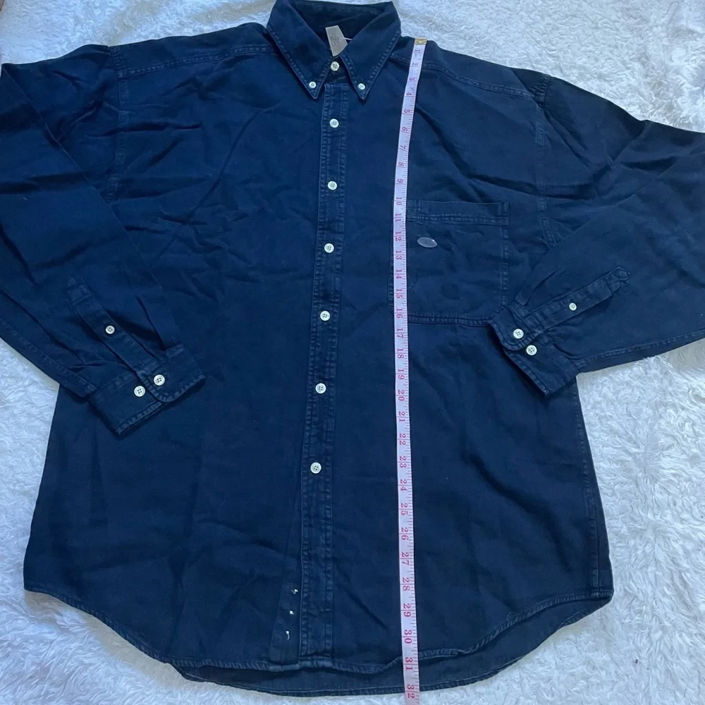 Men's Navy Blue Button-Down Shirt - Picture 8 of 13